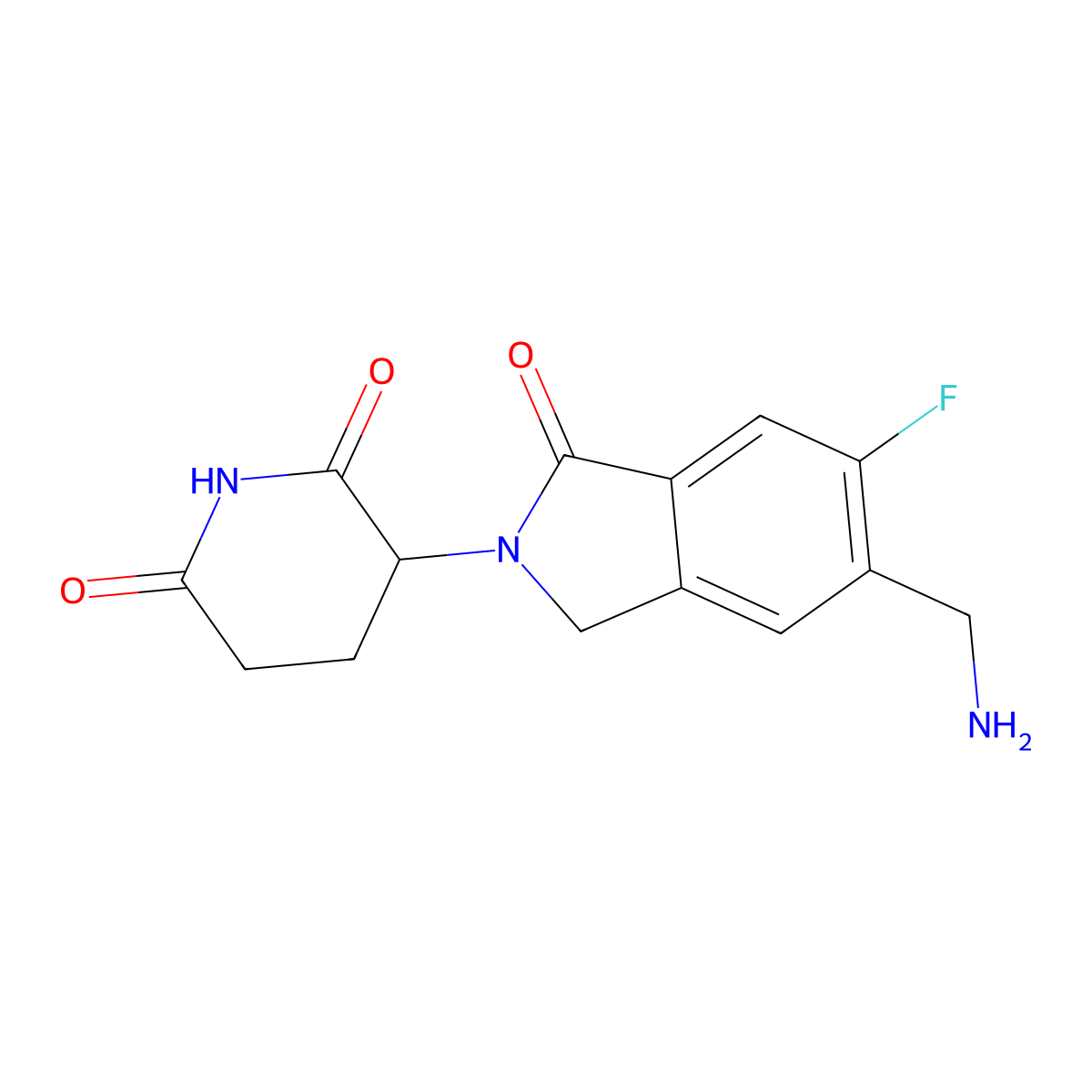 3-(5-(Aminomethyl)-6-fluoro-1-oxoisoindolin-2-yl)piperidine-2,6-dione molecular structure, CAS 2761170-84-5
