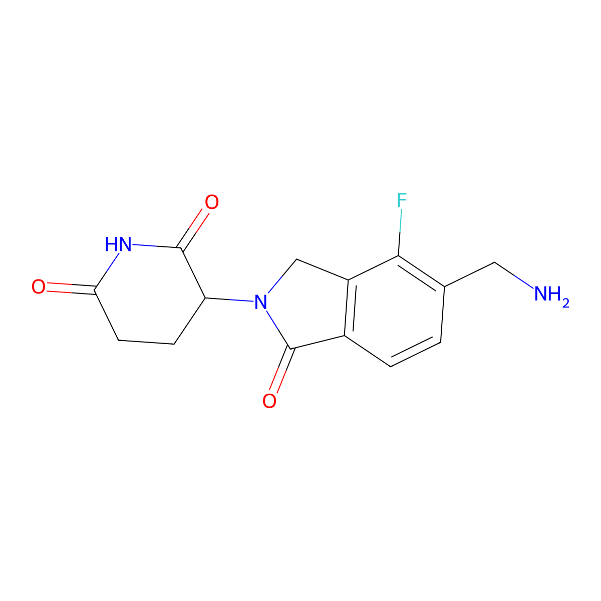 3-(5-(Aminomethyl)-4-fluoro-1-oxoisoindolin-2-yl)piperidine-2,6-dione molecular structure, CAS 2761170-86-7
