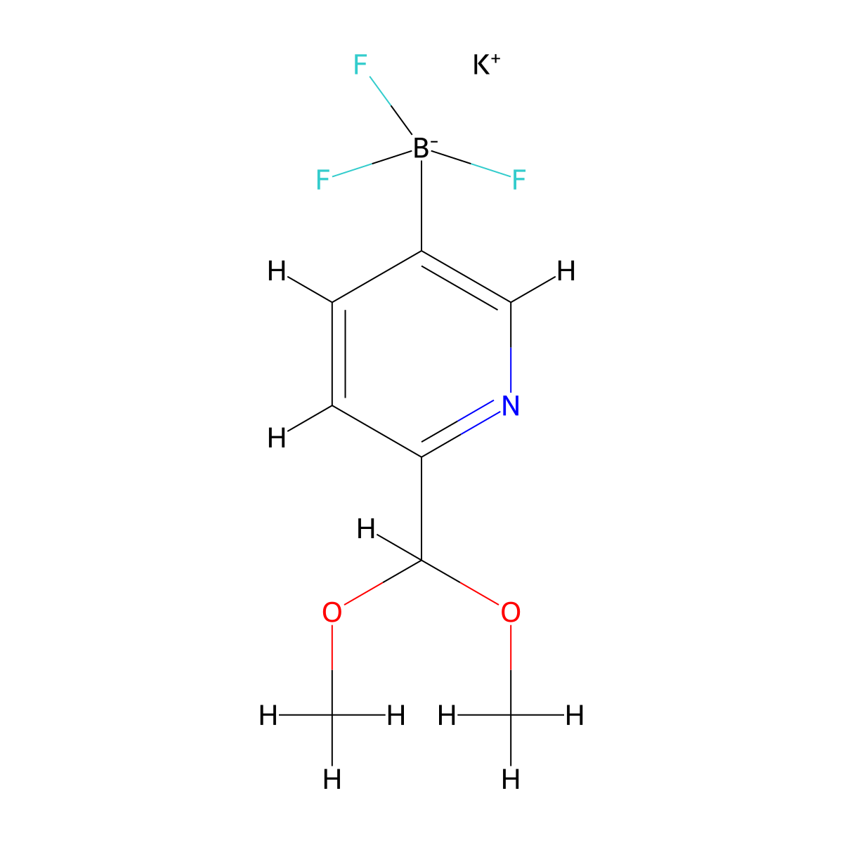 Potassium [6-(dimethoxymethyl)pyridin-3-yl]trifluoroboranuide molecular structure, CAS 2761189-21-1