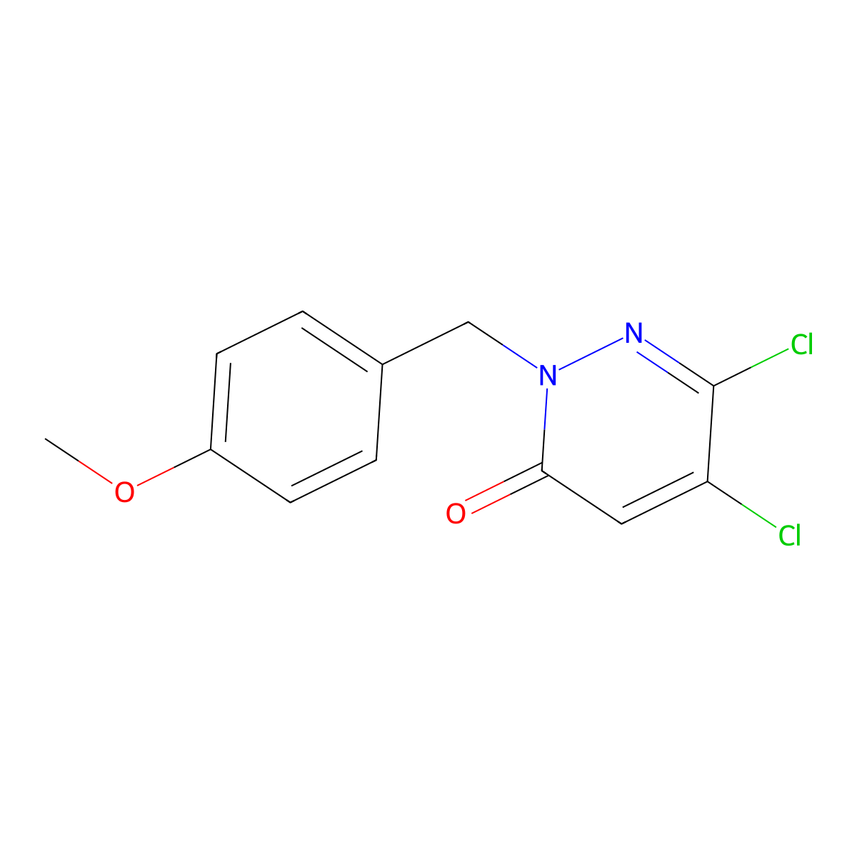 5,6-Dichloro-2-[(4-methoxyphenyl)methyl]pyridazin-3-one molecular structure, CAS 2761195-32-6