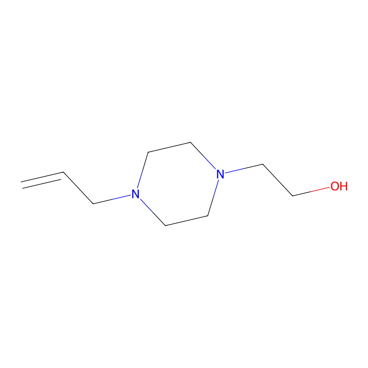 1-Allyl-4-(2-hydroxyethyl)-piperazine molecular structure, CAS 27612-67-5