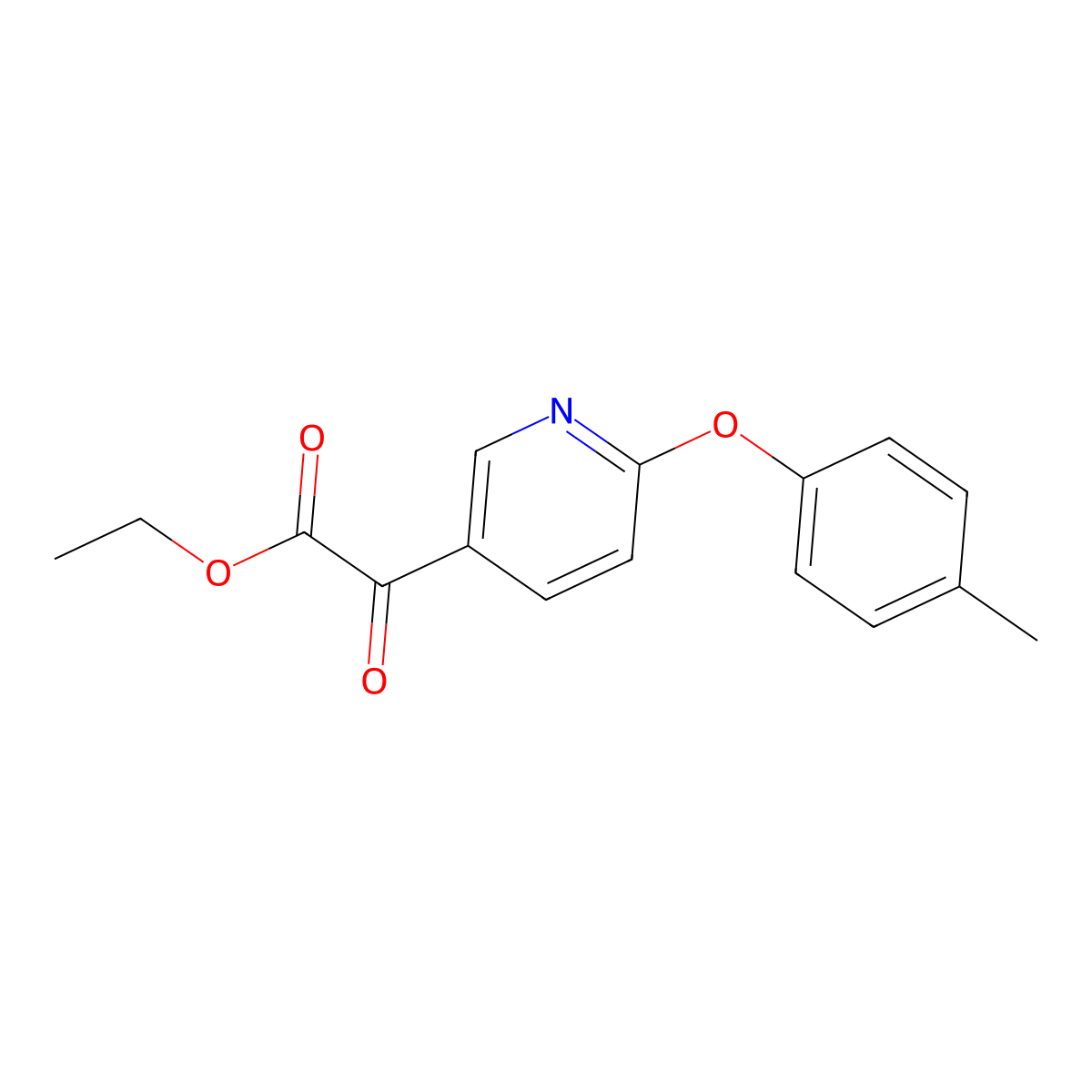 Ethyl 6-(4-methylphenoxy)-alpha-oxo-3-pyridineacetate molecular structure, CAS 2761279-28-9
