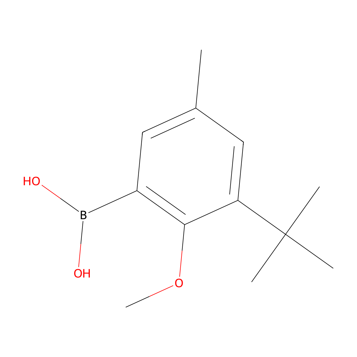 B-[3-(1,1-Dimethylethyl)-2-methoxy-5-methylphenyl]boronic acid molecular structure, CAS 2761323-64-0