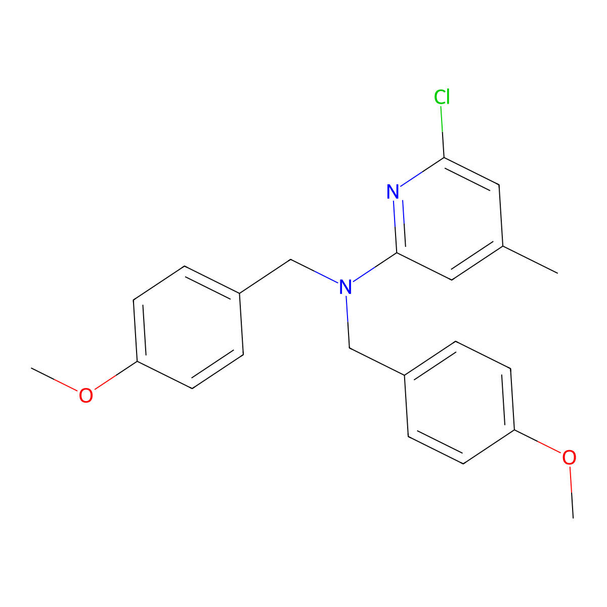 6-chloro-N,N-bis[(4-methoxyphenyl)methyl]-4-methyl-2-Pyridinamine molecular structure, CAS 2761377-70-0