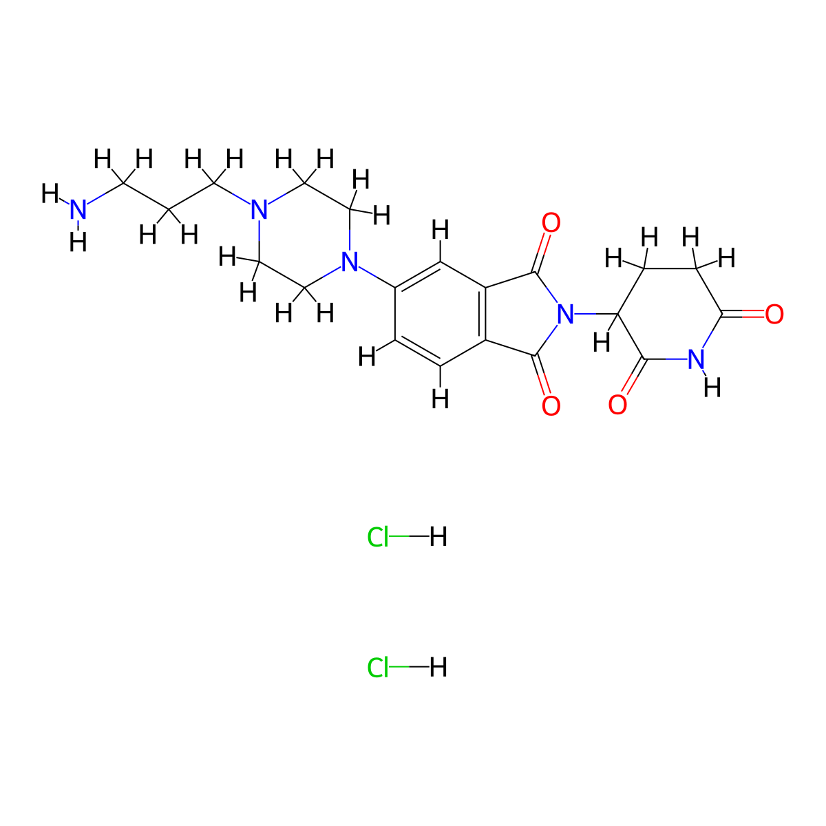 5-[4-(3-aminopropyl)piperazin-1-yl]-2-(2,6-dioxopiperidin-3-yl)-2,3-dihydro-1H-isoindole-1,3-dione dihydrochloride molecular structure, CAS 2761384-47-6