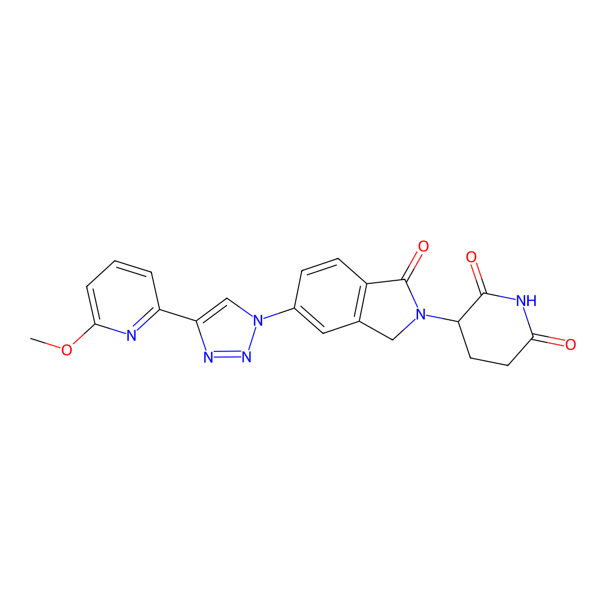 3-{5-[4-(6-methoxypyridin-2-yl)-1H-1,2,3-triazol-1-yl]-1-oxo-2,3-dihydro-1H-isoindol-2-yl}piperidine-2,6-dione molecular structure, CAS 2761394-01-6