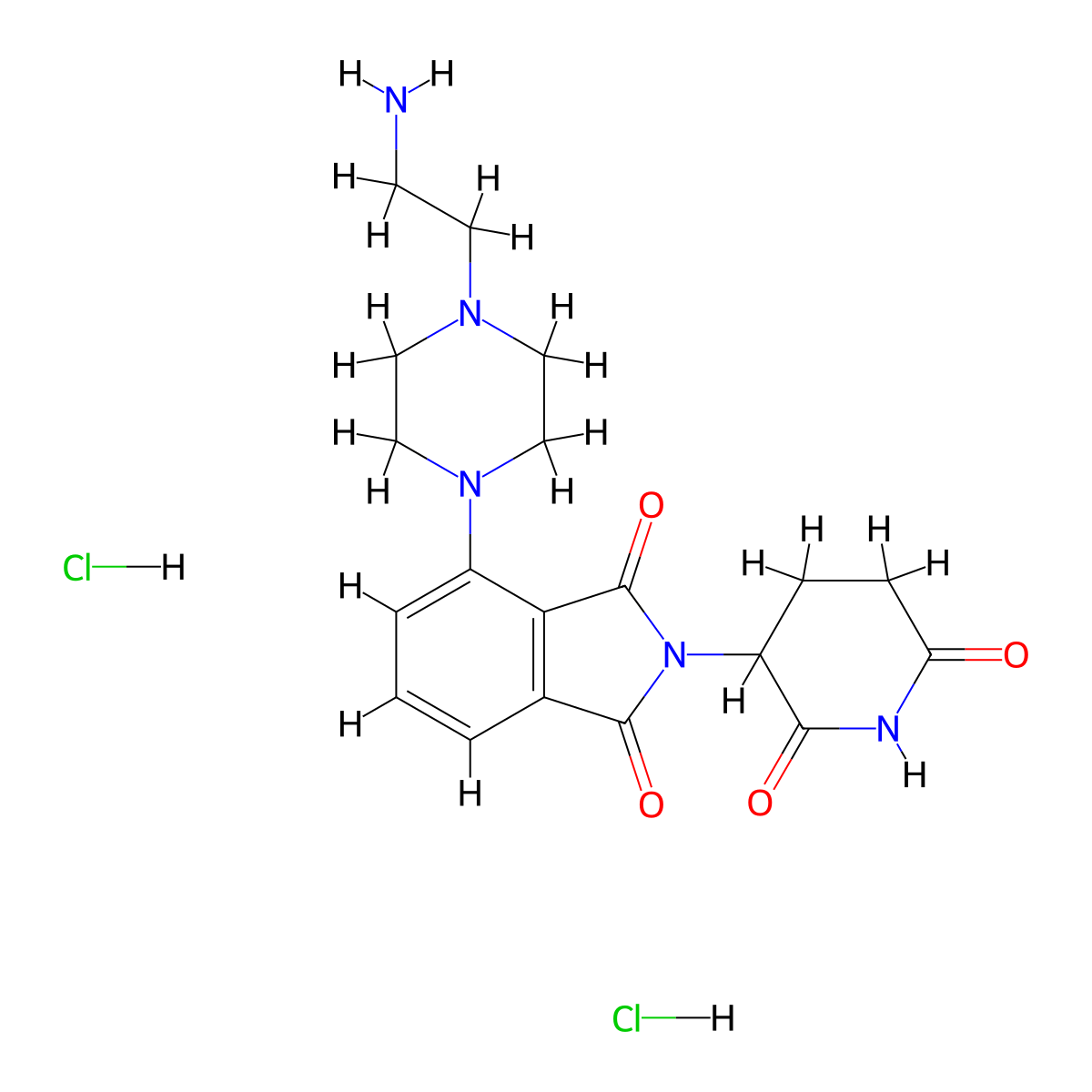 4-[4-(2-Aminoethyl)piperazin-1-yl]-2-(2,6-dioxopiperidin-3-yl)isoindoline-1,3-dione Dihydrochloride molecular structure, CAS 2761394-29-8