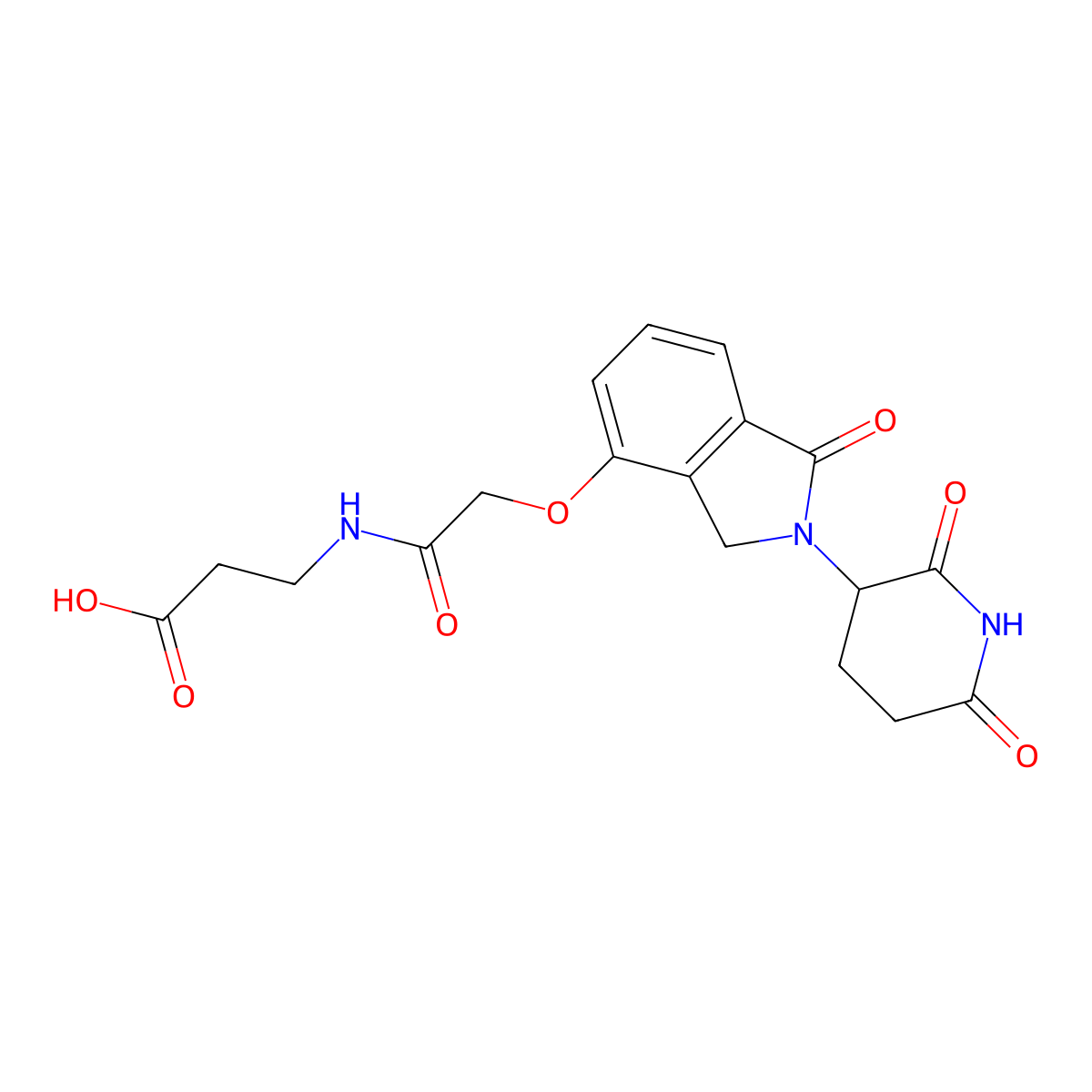 3-(2-((2-(2,6-Dioxopiperidin-3-yl)-1-oxoisoindolin-4-yl)oxy)acetamido)propanoic acid molecular structure, CAS 2761397-10-6