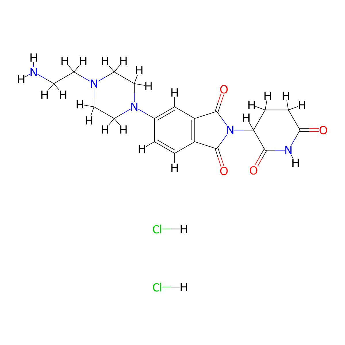 5-[4-(2-Aminoethyl)-1-piperazinyl]-2-(2,6-dioxo-3-piperidyl)isoindoline-1,3-dione Dihydrochloride molecular structure, CAS 2761398-00-7