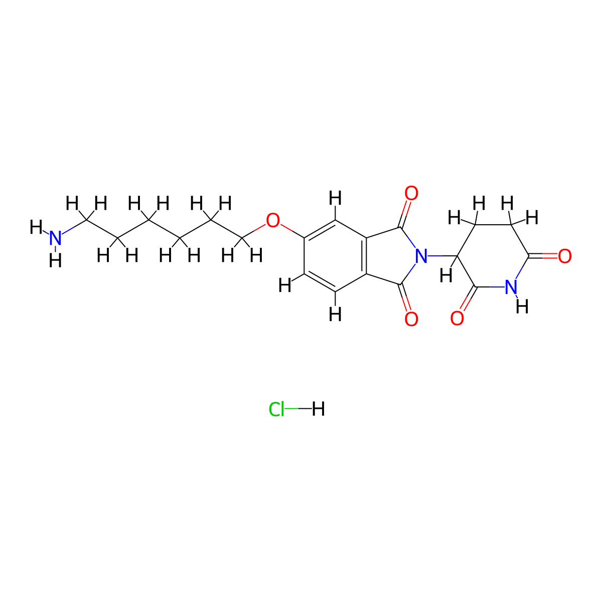 Thalidomide-5-O-C6-NH2 (hydrochloride) molecular structure, CAS 2761398-05-2