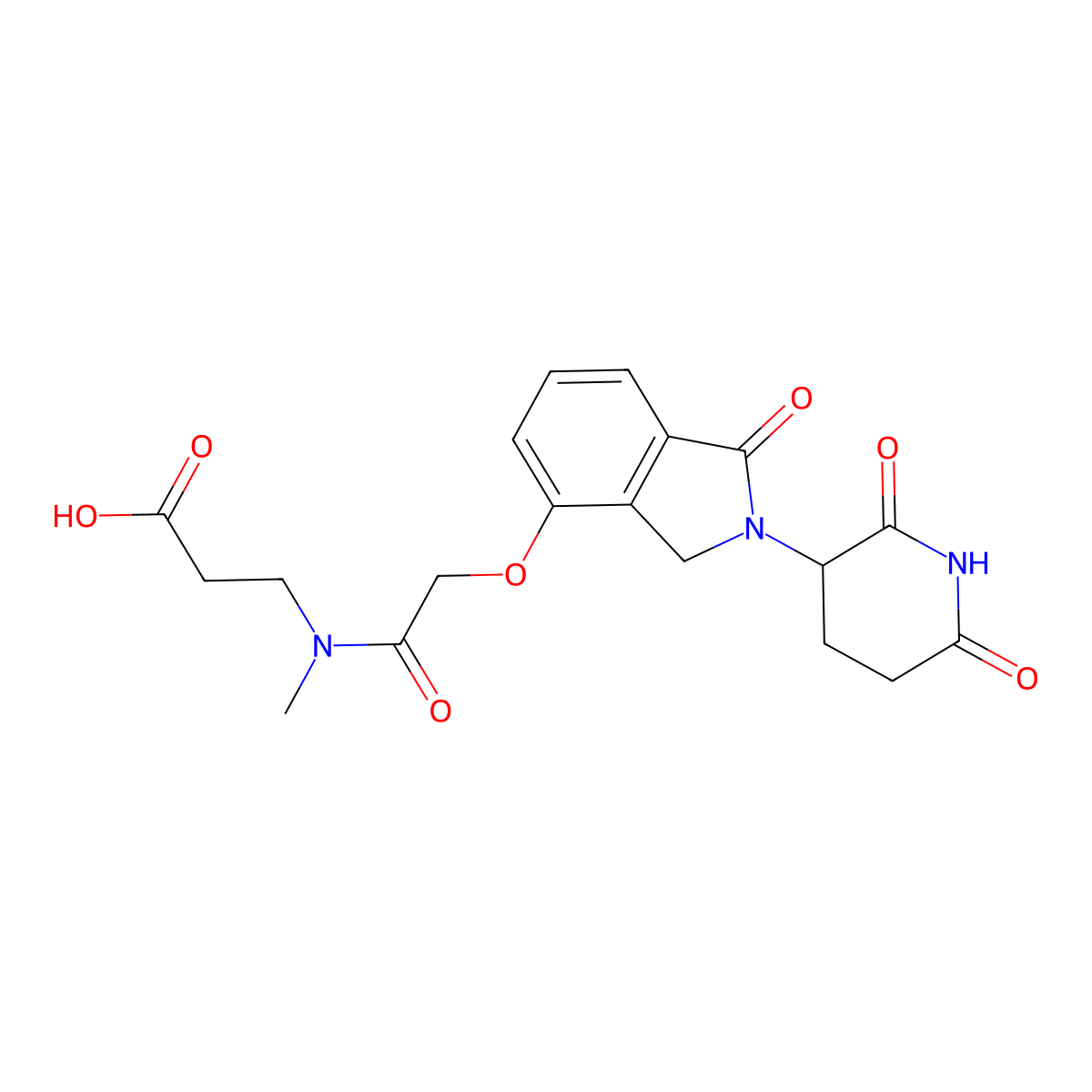 3-(2-{[2-(2,6-dioxopiperidin-3-yl)-1-oxo-2,3-dihydro-1H-isoindol-4-yl]oxy}-N-methylacetamido)propanoic acid molecular structure, CAS 2761401-39-0