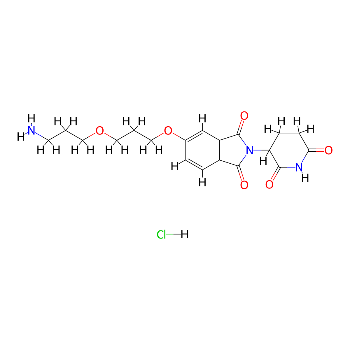 5-[3-(3-aminopropoxy)propoxy]-2-(2,6-dioxopiperidin-3-yl)-2,3-dihydro-1H-isoindole-1,3-dione hydrochloride molecular structure, CAS 2761404-81-1