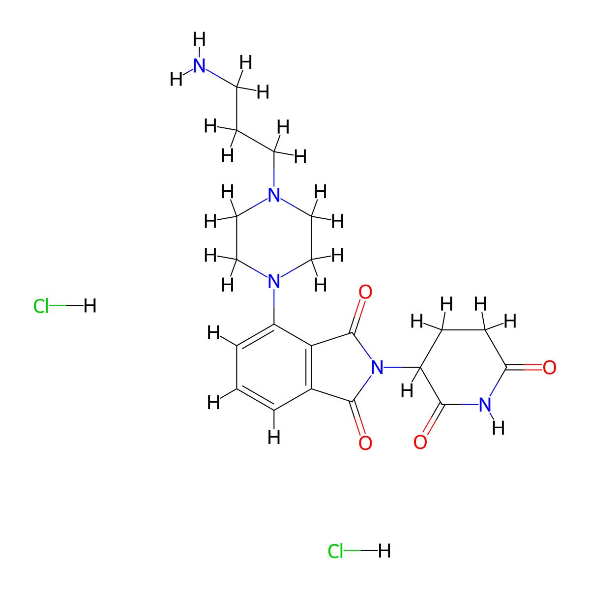 4-[4-(3-aminopropyl)piperazin-1-yl]-2-(2,6-dioxopiperidin-3-yl)-2,3-dihydro-1H-isoindole-1,3-dione dihydrochloride molecular structure, CAS 2761406-62-4