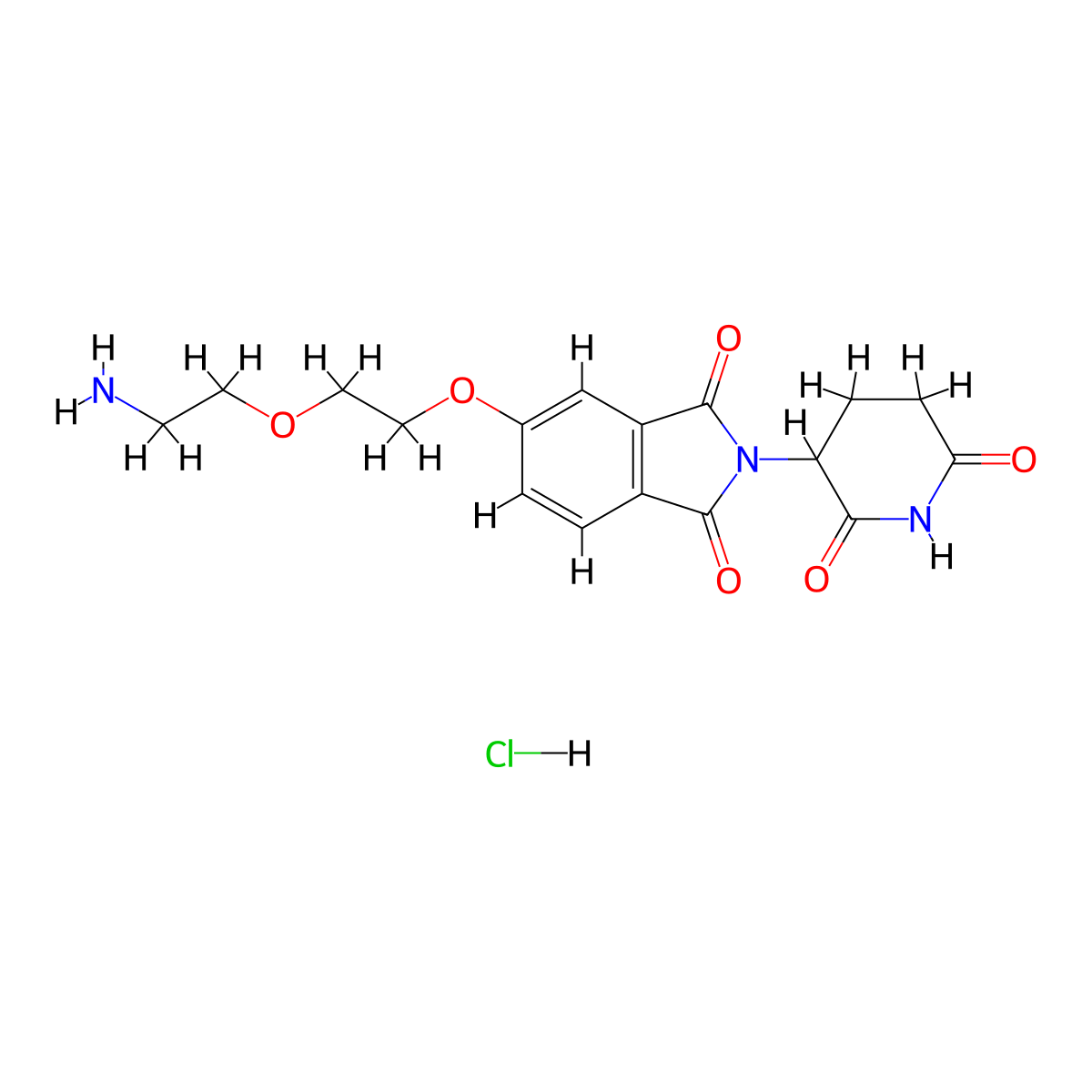 Thalidomide-5-PEG2-NH2 hydrochloride molecular structure, CAS 2761406-70-4