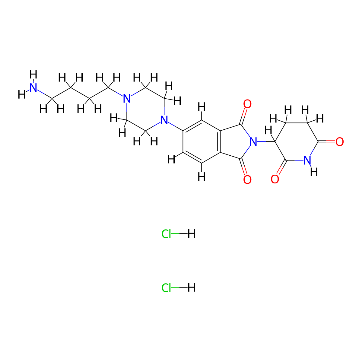 5-[4-(4-Aminobutyl)-1-piperazinyl]-2-(2,6-dioxo-3-piperidyl)isoindoline-1,3-dione Dihydrochloride molecular structure, CAS 2761410-17-5