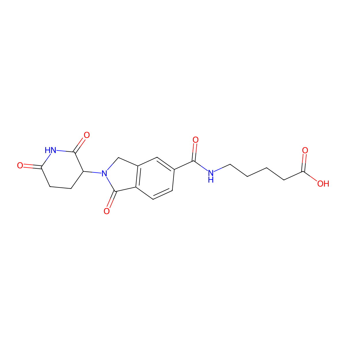5-{[2-(2,6-dioxopiperidin-3-yl)-1-oxo-2,3-dihydro-1H-isoindol-5-yl]formamido}pentanoic acid molecular structure, CAS 2761411-54-3