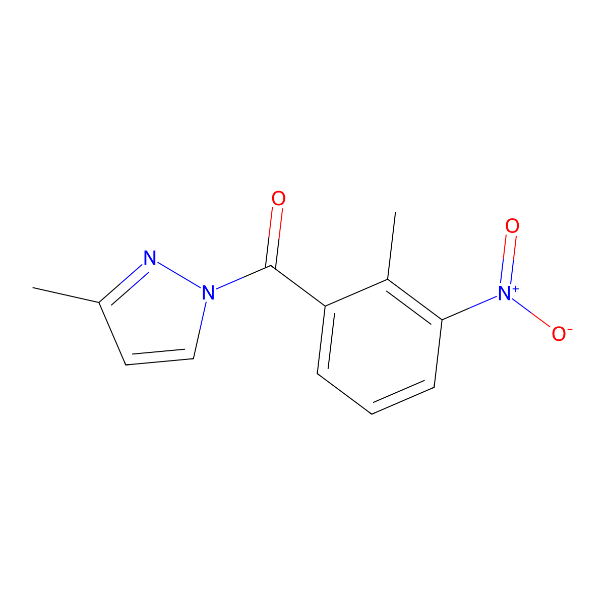 3-methyl-1-(2-methyl-3-nitrobenzoyl)-1H-pyrazole molecular structure, CAS 2761418-67-9
