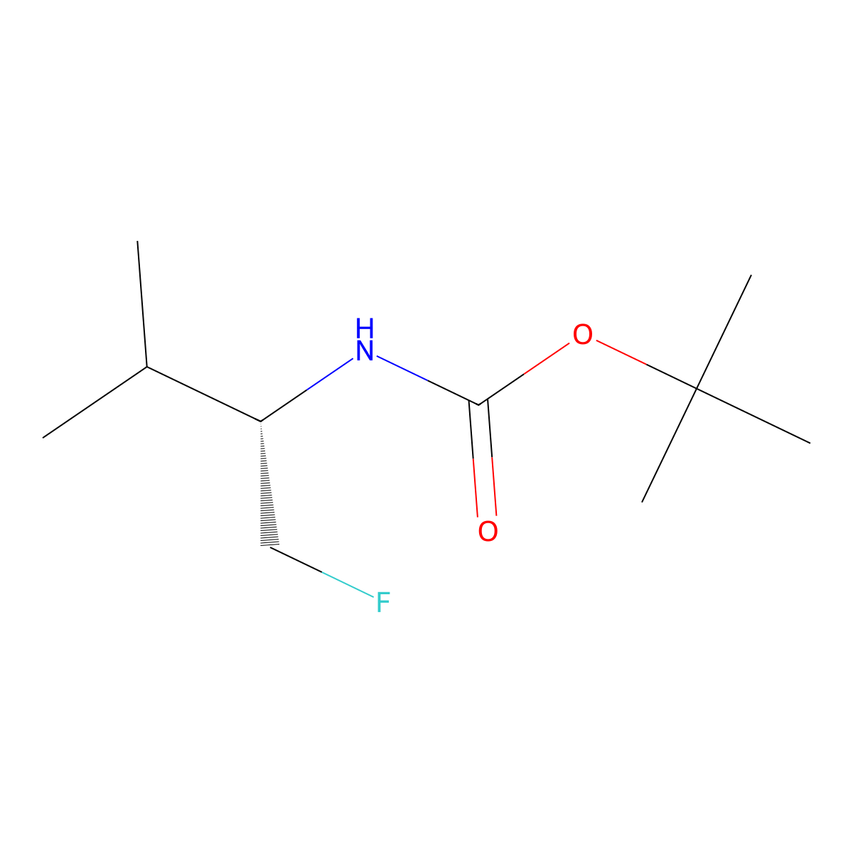 tert-Butyl (S)-(1-fluoro-3-methylbutan-2-yl)carbamate molecular structure, CAS 2761418-78-2