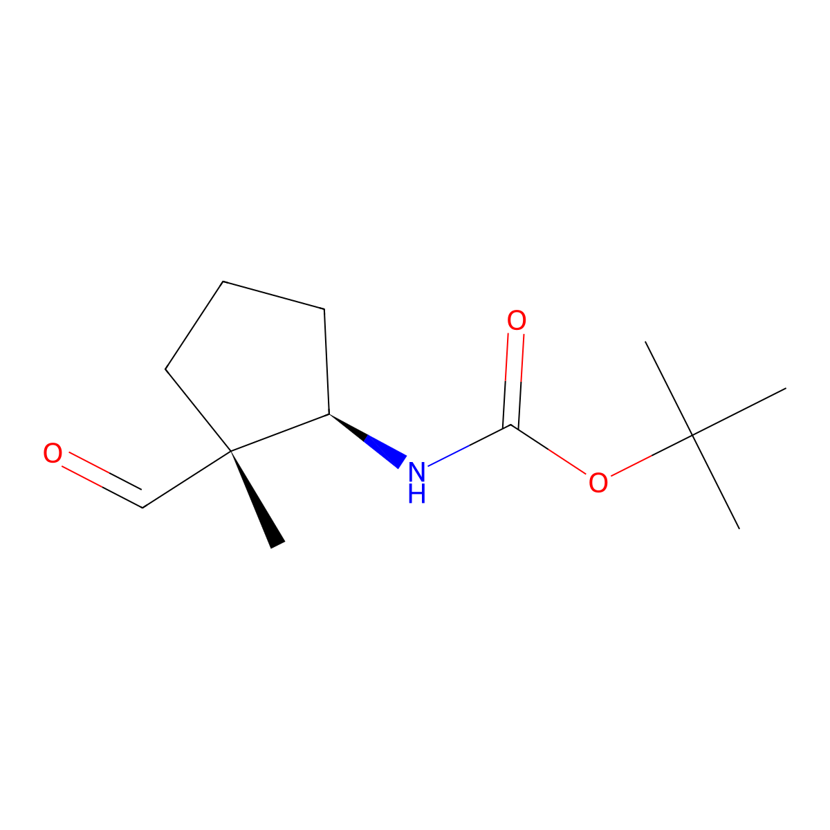 rac-tert-butyl N-[(1R,2R)-2-formyl-2-methylcyclopentyl]carbamate molecular structure, CAS 2761424-12-6