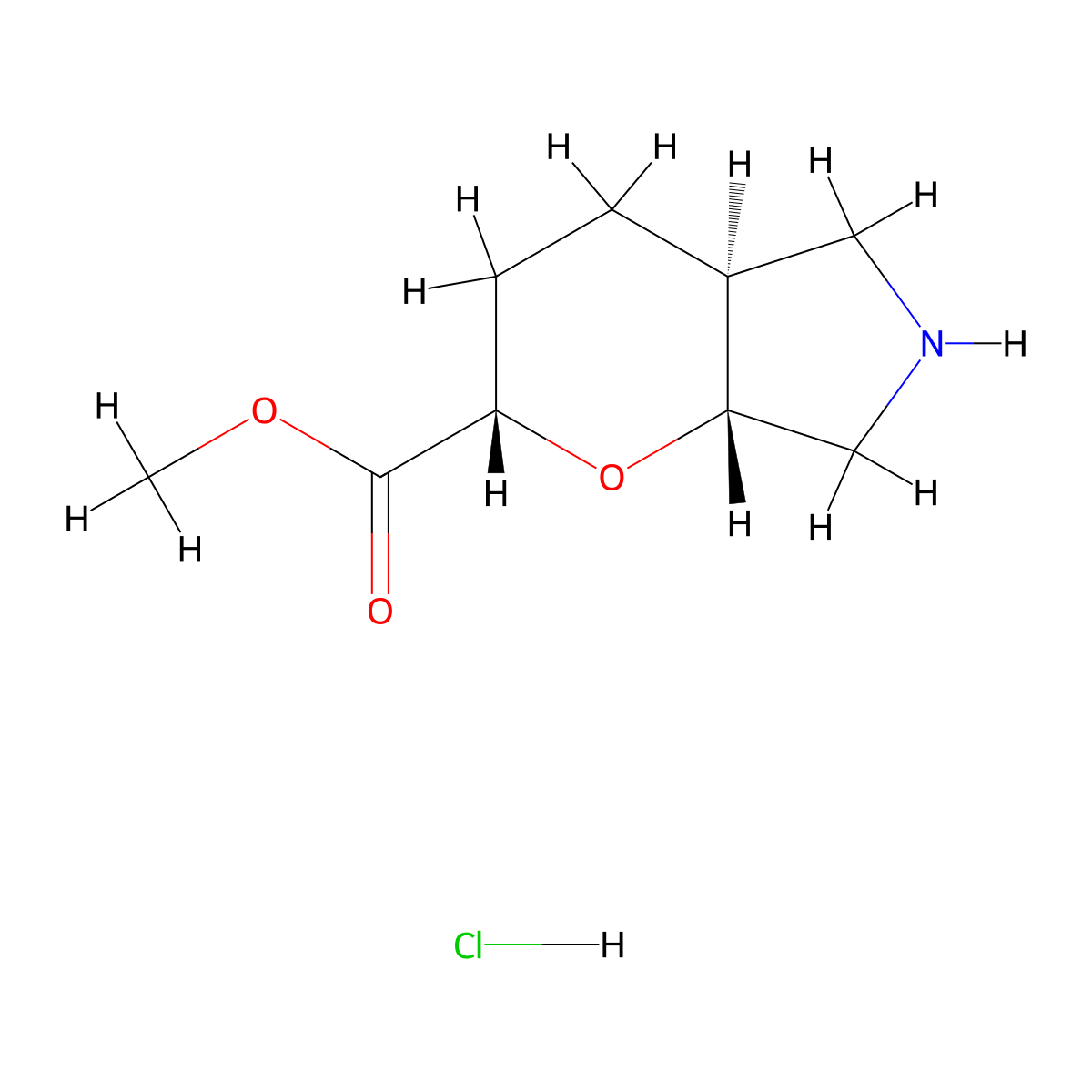 rac-methyl(2R,4aR,7aS)-octahydropyrano[2,3-c]pyrrole-2-carboxylatehydrochloride molecular structure, CAS 2761424-50-2