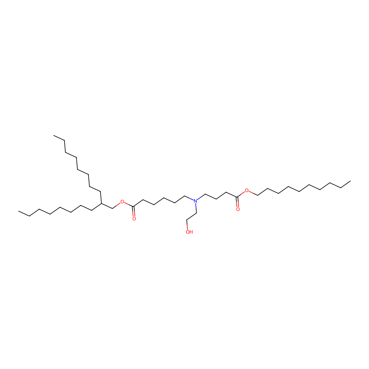 2-Octyldecyl 6-((4-(decyloxy)-4-oxobutyl)(2-hydroxyethyl)amino)hexanoate molecular structure, CAS 2761458-86-8