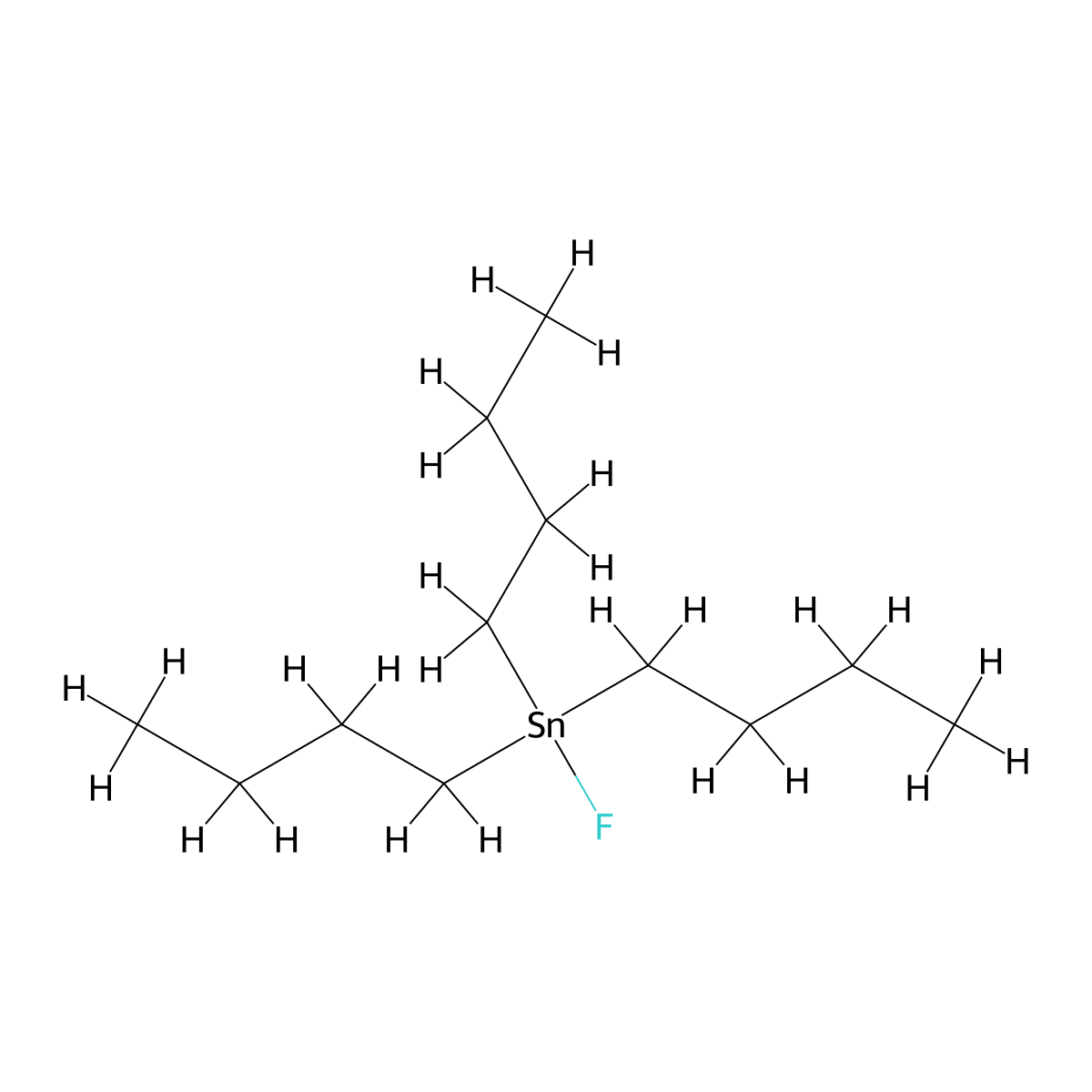 Tributyltin fluoride molecular structure, CAS 27615-98-1