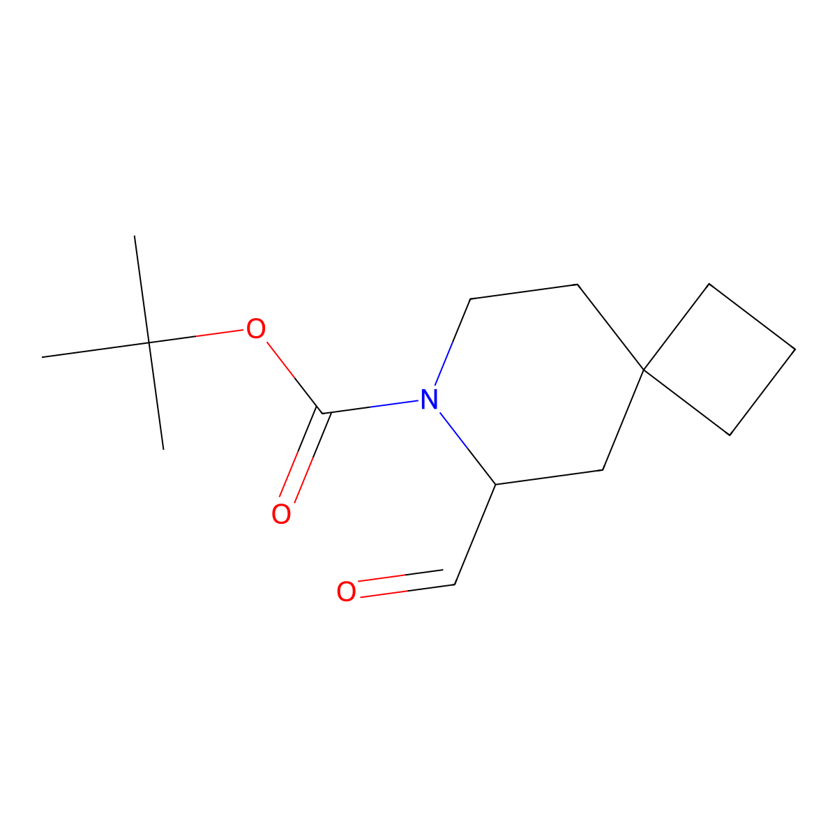 Tert-butyl 6-formyl-7-azaspiro[3.5]nonane-7-carboxylate molecular structure, CAS 2761524-57-4