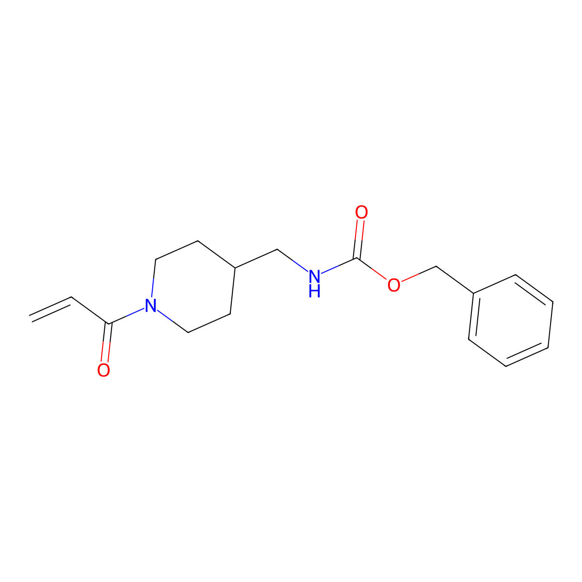 benzyl N-{[1-(prop-2-enoyl)piperidin-4-yl]methyl}carbamate molecular structure, CAS 2761601-51-6