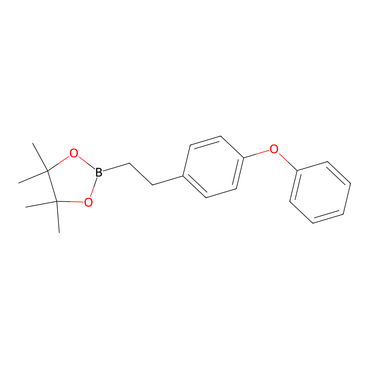 4,4,5,5-Tetramethyl-2-[2-(4-phenoxyphenyl)ethyl]-1,3,2-dioxaborolane molecular structure, CAS 2761725-85-1