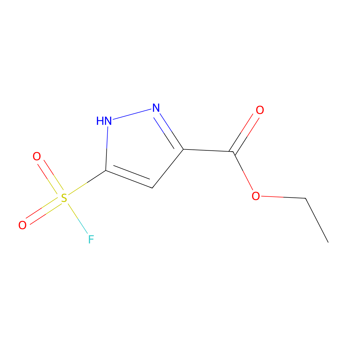 ethyl 5-(fluorosulfonyl)-1H-pyrazole-3-carboxylate molecular structure, CAS 2761730-55-4
