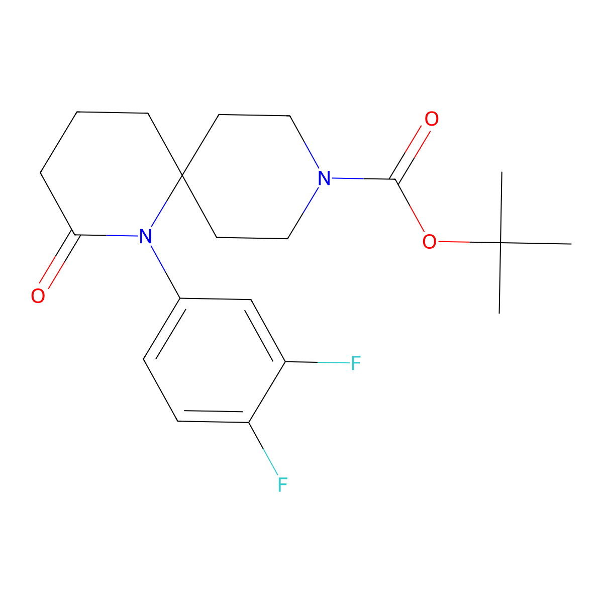 Tert-butyl 1-(3,4-difluorophenyl)-2-oxo-1,9-diazaspiro[5.5]undecane-9-carboxylate molecular structure, CAS 2761767-71-7