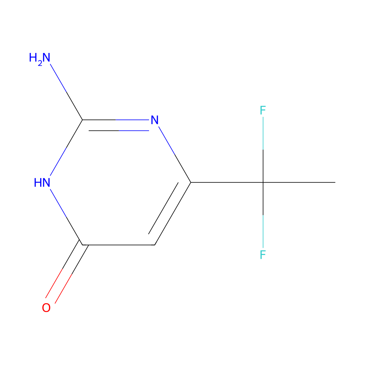 2-Amino-6-(1,1-difluoroethyl)pyrimidin-4(1H)-one molecular structure, CAS 2761768-49-2