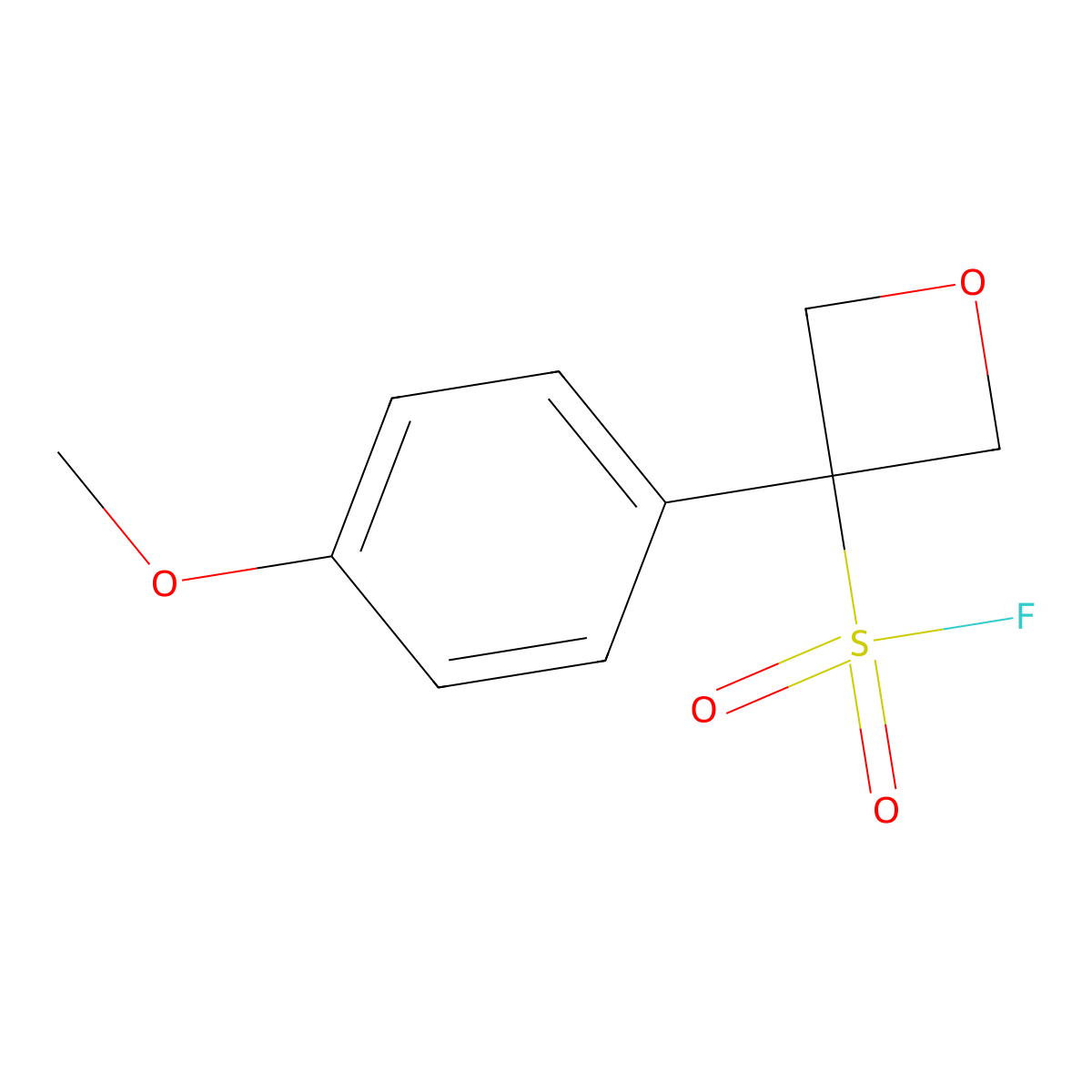 3-(4-Methoxyphenyl)oxetane-3-sulfonyl fluoride molecular structure, CAS 2761830-88-8