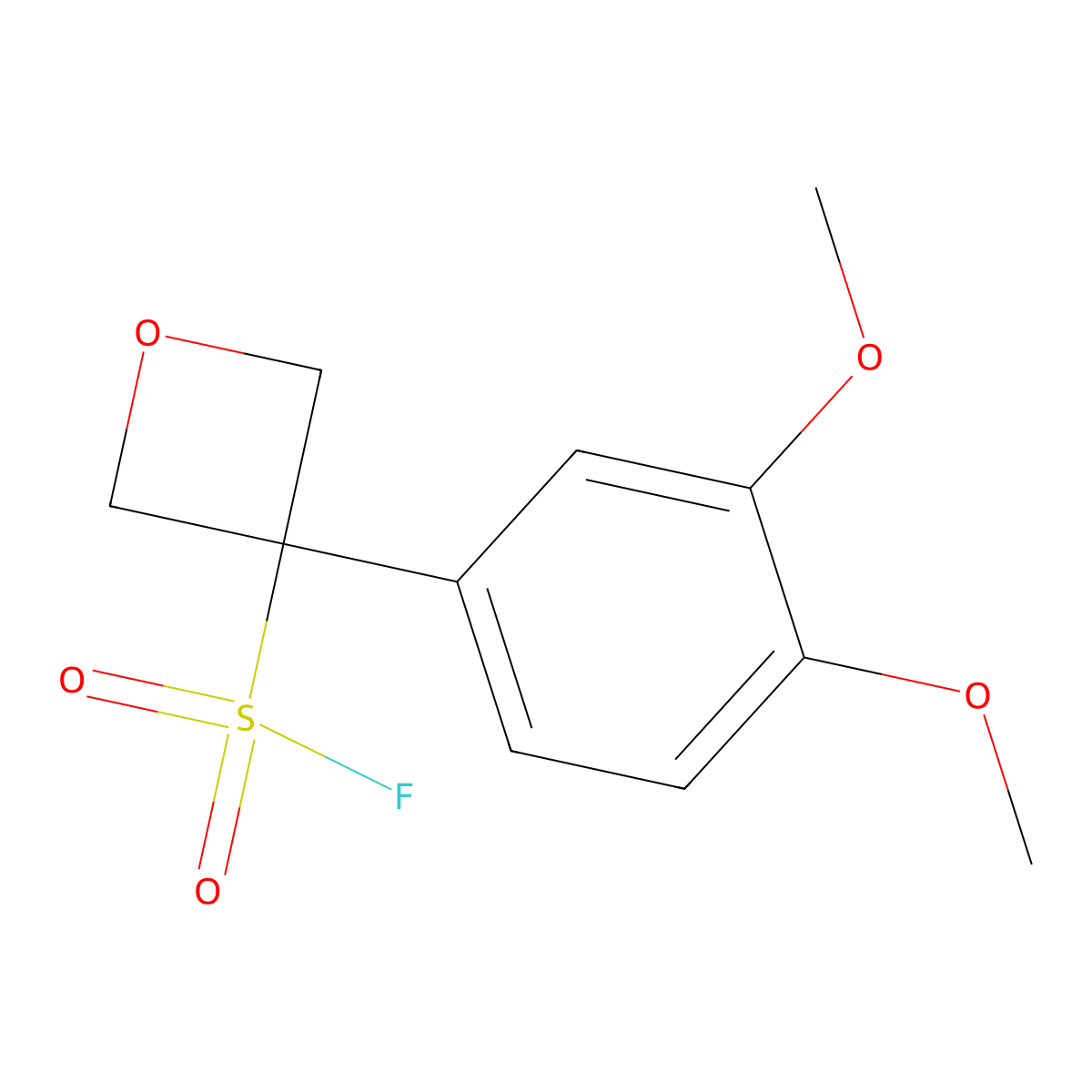 3-(3,4-Dimethoxyphenyl)oxetane-3-sulfonyl fluoride molecular structure, CAS 2761834-03-9