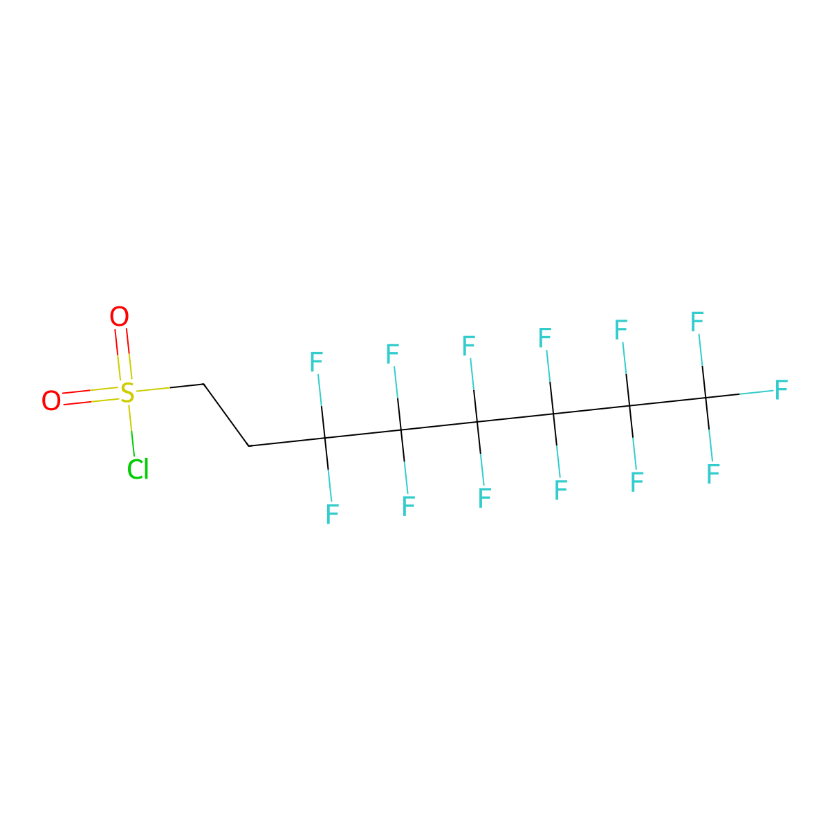 3,3,4,4,5,5,6,6,7,7,8,8,8-Tridecafluorooctanesulfonyl chloride molecular structure, CAS 27619-89-2