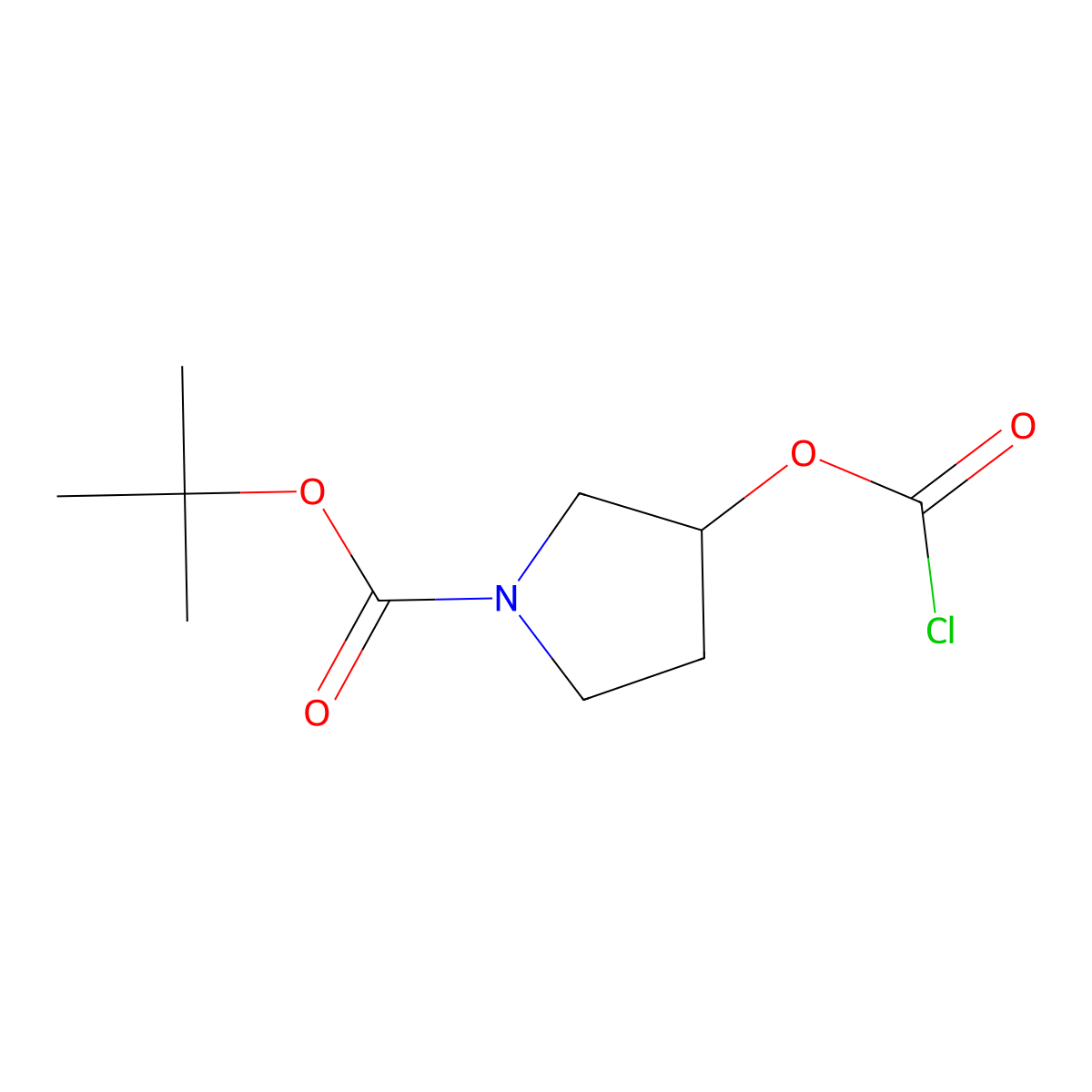 tert-butyl (3R)-3-[(chlorocarbonyl)oxy]pyrrolidine-1-carboxylate molecular structure, CAS 2761912-69-8