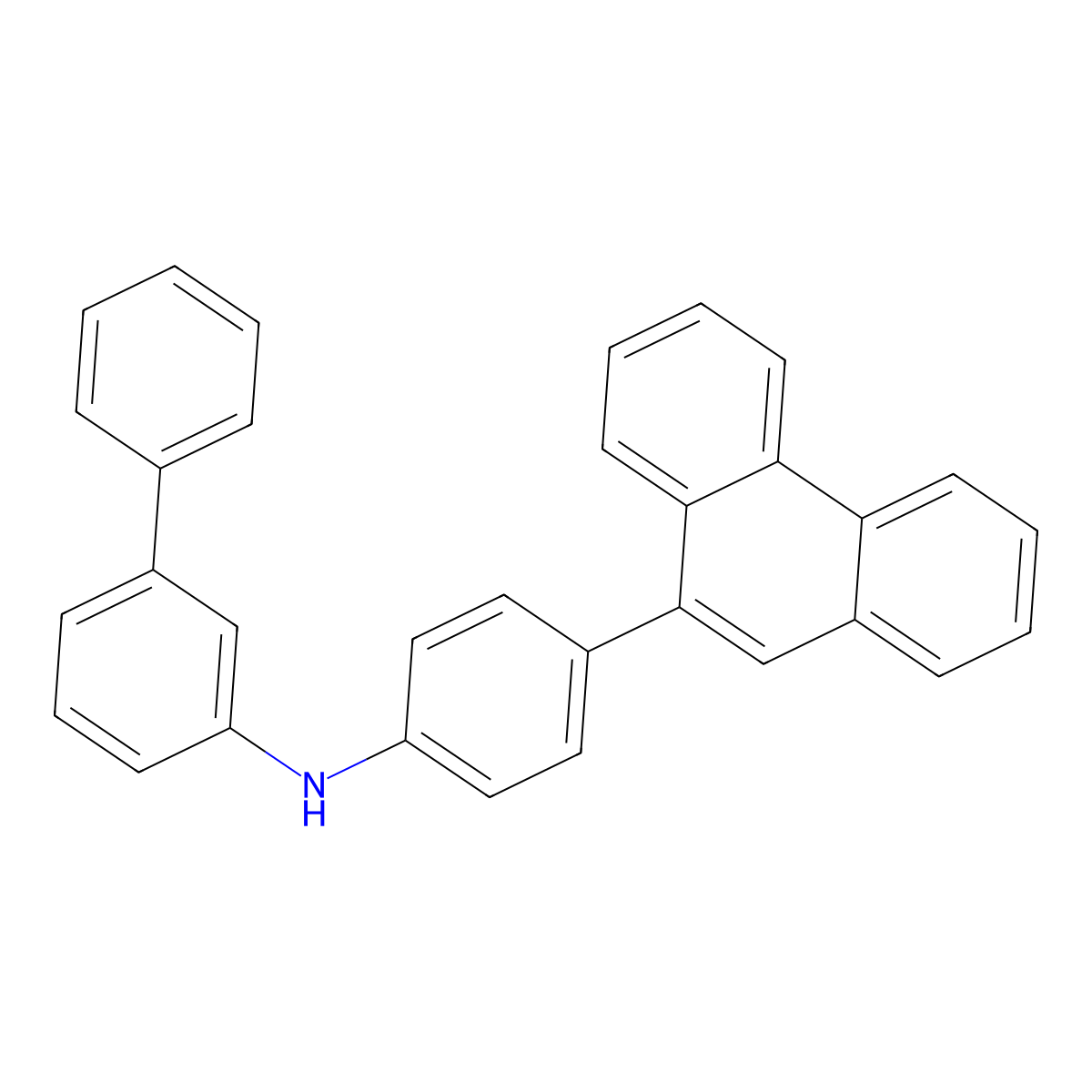 N-[4-(9-Phenanthrenyl)phenyl][1,1'-biphenyl]-3-amine molecular structure, CAS 2761965-57-3