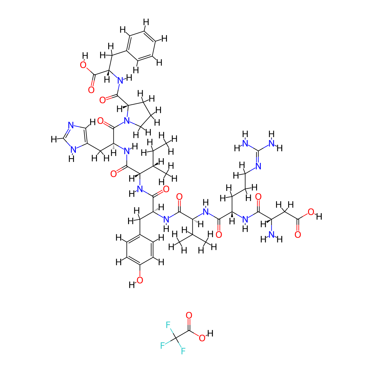 Angiotensin II human TFA molecular structure, CAS 2761969-44-0