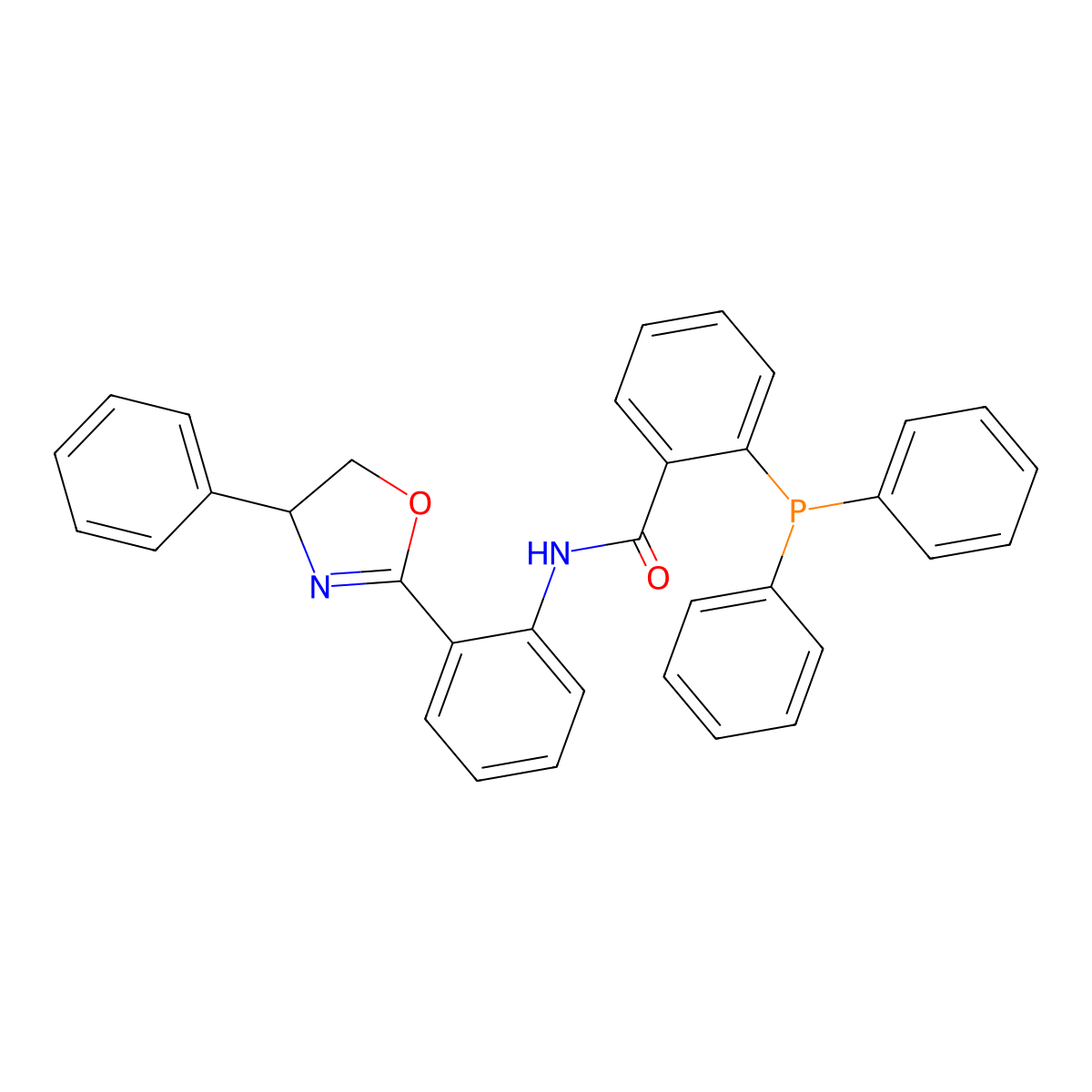 (S)-2-(diphenylphosphanyl)-N-(2-(4-phenyl-4,5-dihydrooxazol-2-yl)phenyl)benzamide molecular structure, CAS 2762031-92-3