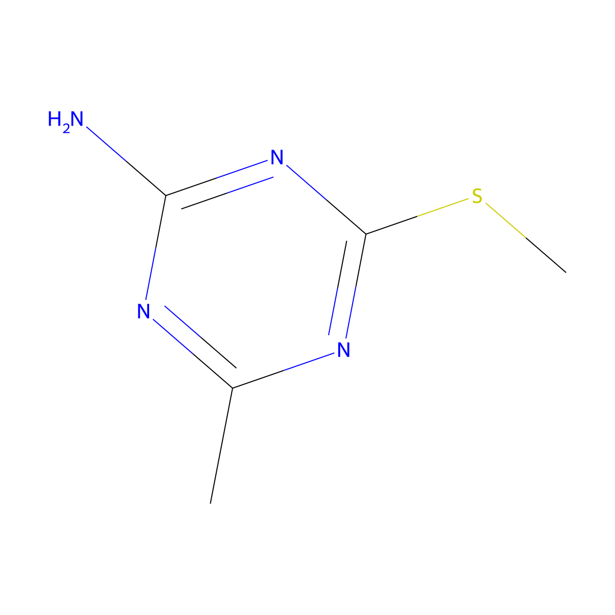 1,3,5-Triazin-2-amine, 4-methyl-6-(methylthio)- molecular structure, CAS 27622-90-8