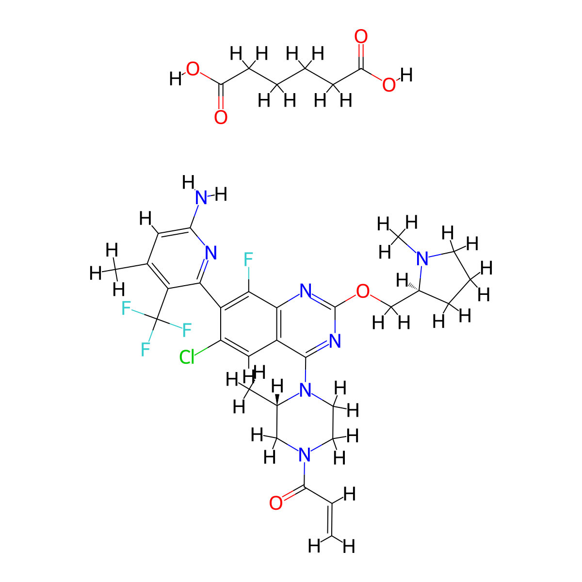 Divarasib adipate molecular structure, CAS 2762240-36-6