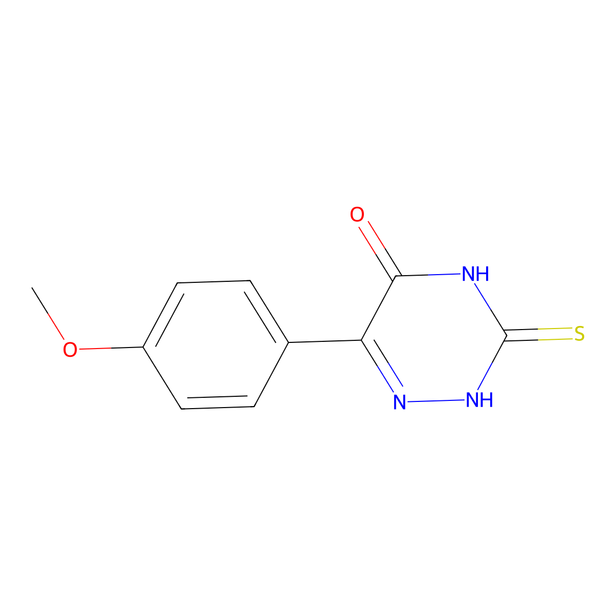 6-(4-methoxyphenyl)-3-thioxo-3,4-dihydro-1,2,4-triazin-5(2H)-one molecular structure, CAS 27623-06-9