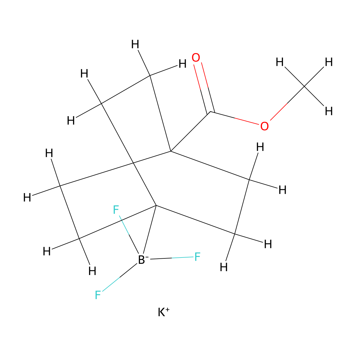 Potassium trifluoro[4-(methoxycarbonyl)bicyclo[2.2.2]octan-1-yl]boranuide molecular structure, CAS 2762307-30-0