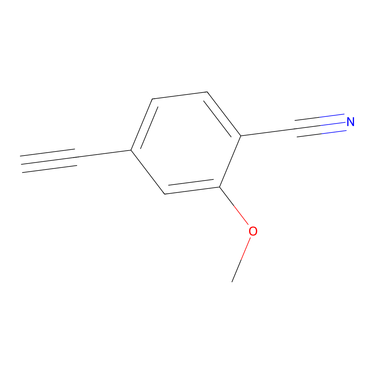 4-Ethynyl-2-methoxybenzonitrile molecular structure, CAS 2762349-55-1