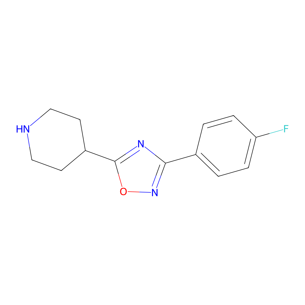 4-[3-(4-Fluorophenyl)-1,2,4-oxadiazol-5-yl]piperidine molecular structure, CAS 276236-97-6