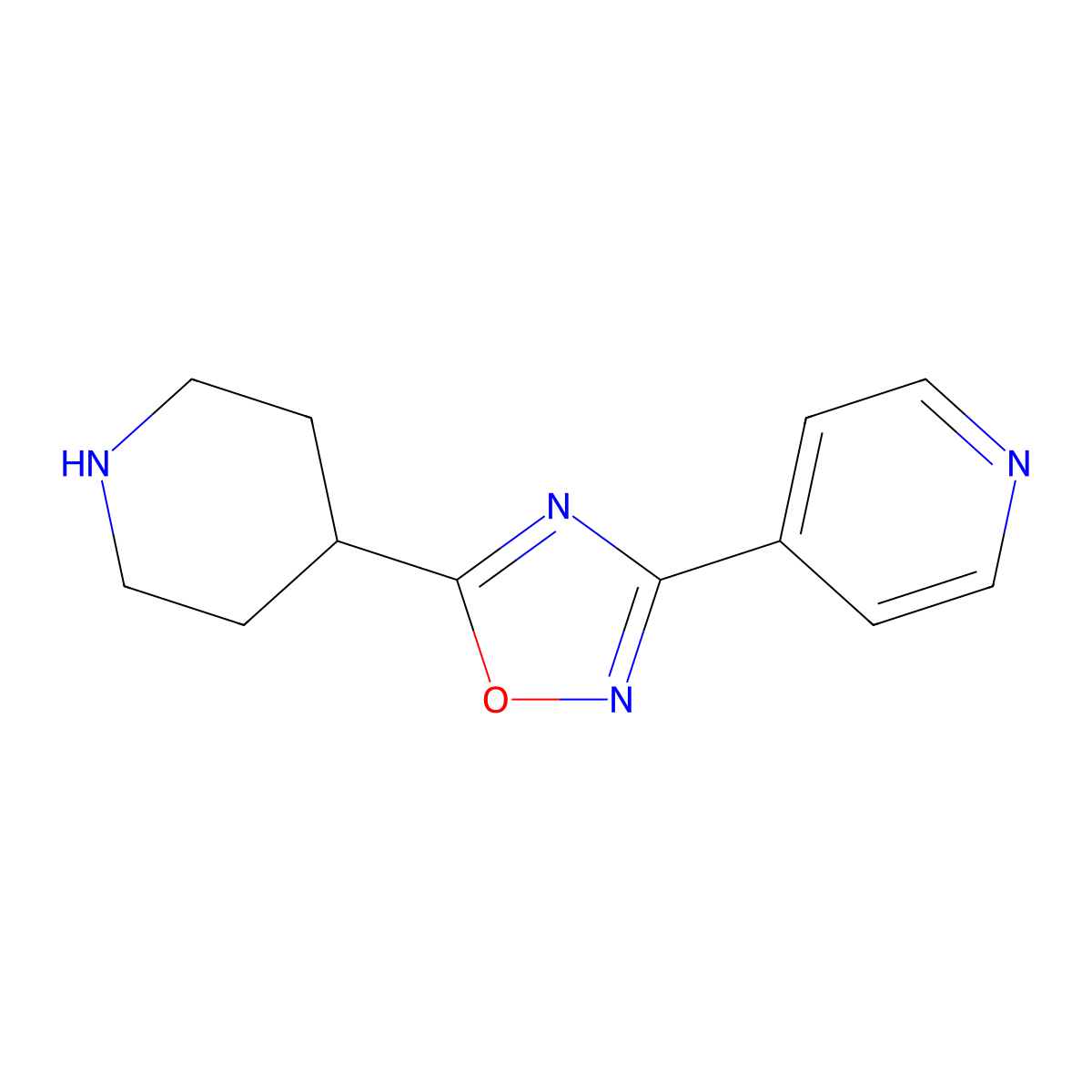 4-(5-Piperidin-4-yl-1,2,4-oxadiazol-3-yl)pyridine molecular structure, CAS 276237-03-7