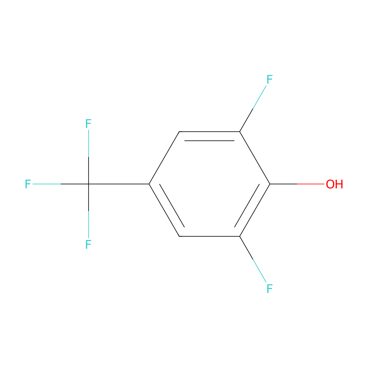 2,6-Difluoro-4-(trifluoromethyl)phenol molecular structure, CAS 276244-25-8