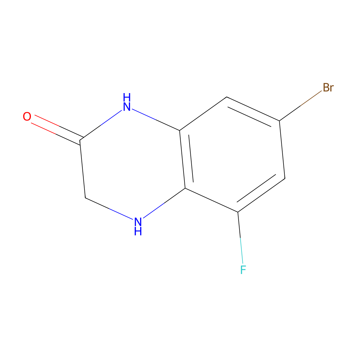 7-Bromo-5-fluoro-1,2,3,4-tetrahydroquinoxalin-2-one molecular structure, CAS 2762446-24-0