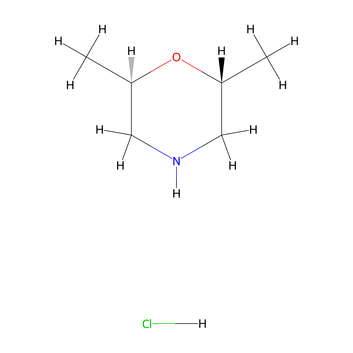 (2R,6R)-2,6-Dimethylmorpholine hydrochloride molecular structure, CAS 276252-76-7