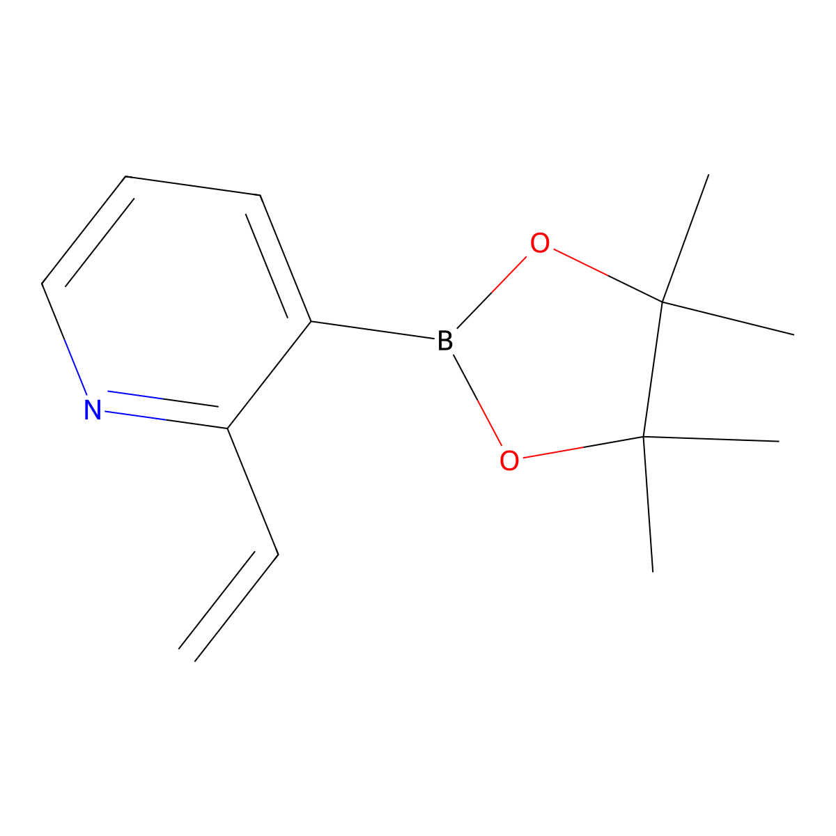 2-Ethenyl-3-(4,4,5,5-tetramethyl-1,3,2-dioxaborolan-2-YL)pyridine molecular structure, CAS 2762661-51-6
